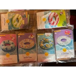 Sun Squad INFLATABLE Swimming Pool  TUBE RING 31" SELECT YOUR COLOR LOT OF 2 NEW